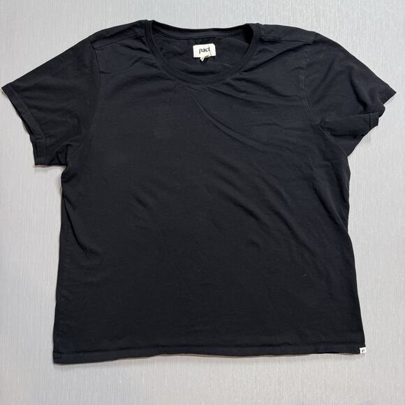 Pact T Shirt Womens XL Black Organic Cotton Crew Neck Sustainable Tee Capsule - Picture 1 of 6
